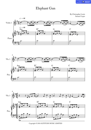Elephant Gun (arr. Amauri Lopes)
