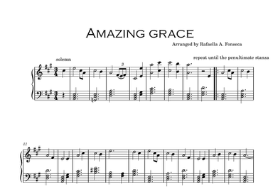 Amazing Grace (arr. RF notes)