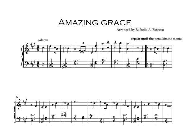 Amazing Grace (arr. RF notes)