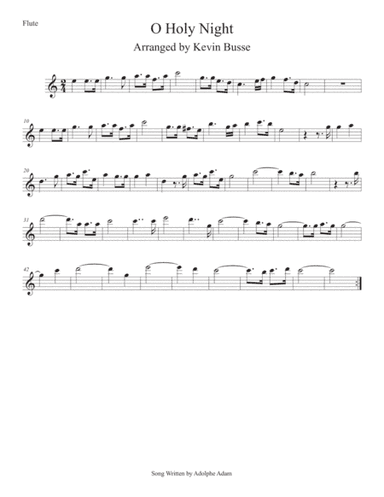 O Holy Night (Easy key of C) Flute (arr. Kevin Busse)