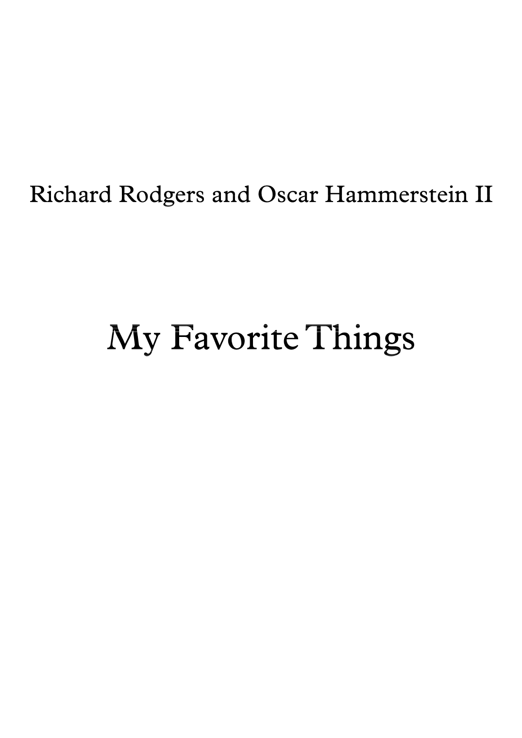 My Favorite Things (arr. Benjamin Batt)