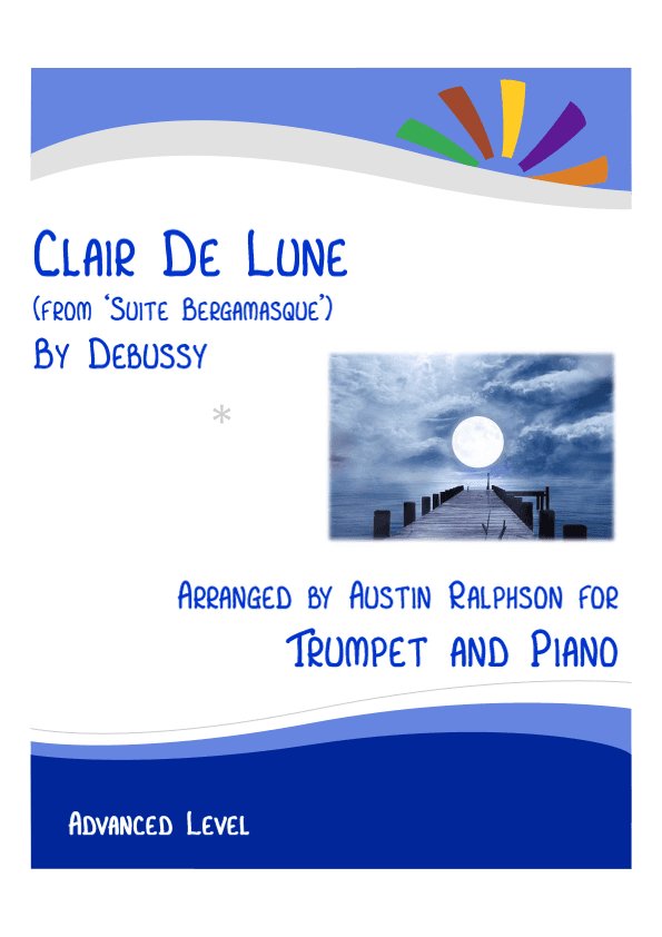 Clair De Lune (Debussy) - trumpet and piano with FREE BACKING TRACK (arr. Austin Ralphson)