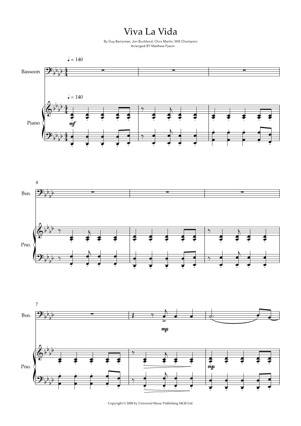 Viva La Vida (arr. Matthew pyeon)
