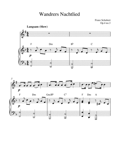 Wandrers Nachtlied (Op.4 no.3) (Bb clarinet solo and piano accompaniment) (arr. Kaiserin Rebecca)