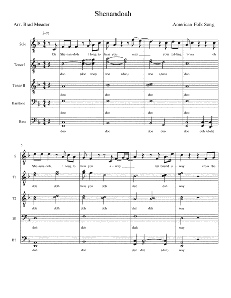 Shenandoah (arr. Brad Meader)
