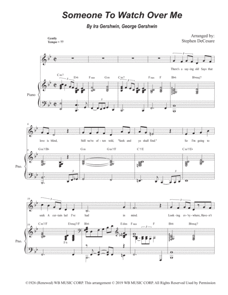 Someone To Watch Over Me (arr. Stephen DeCesare)