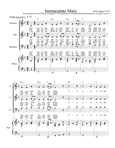 Immaculate Mary (arr. Bill Hayes)