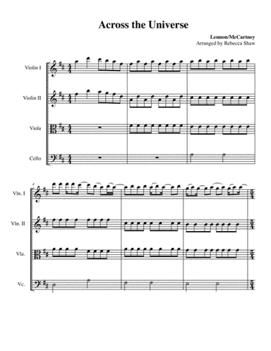 Across The Universe (arr. Rebecca Shaw)