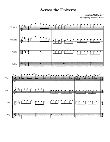 Across The Universe (arr. Rebecca Shaw)