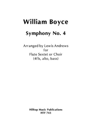 Boyce Symphony No. 4 arranged for flute sextet or flute choir (arr. Lewis Andrews)