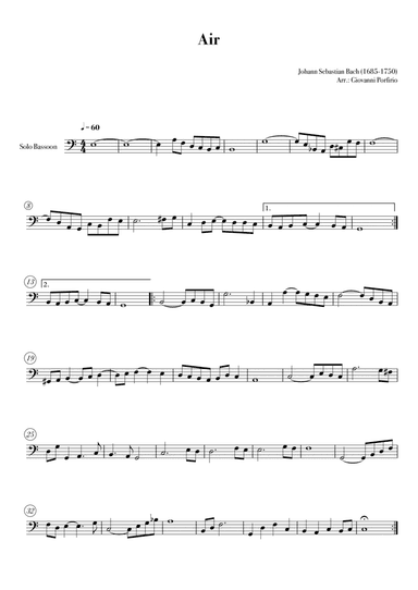 AIR - J.S.Bach (Easy Bassoon) (arr. Giovanni Porfirio)