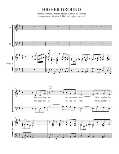 Higher Ground (arr. Stephen F. Hall)