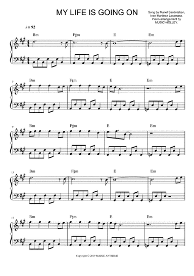 La Casa De Papel (my Life Is Going On) (arr. Music-holley)