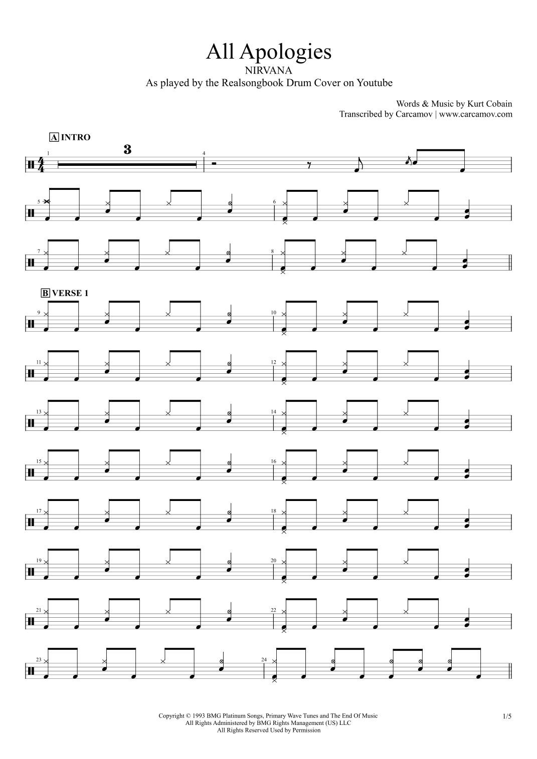 All Apologies (arr. Realsongbook)