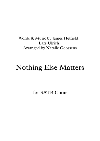 Nothing Else Matters (arr. Natalie Goossens)