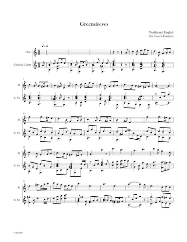 Greensleeves (arr. Laur Comyns)