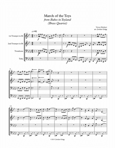 March of the Toys from Babes in Toyland (Brass Quartet) (arr. Jordan Grigg)