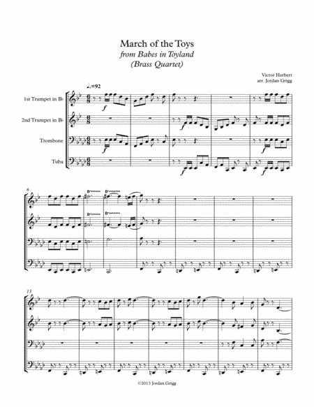 March of the Toys from Babes in Toyland (Brass Quartet) (arr. Jordan Grigg)