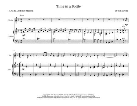 Time In A Bottle (arr. Dominic Meccia)
