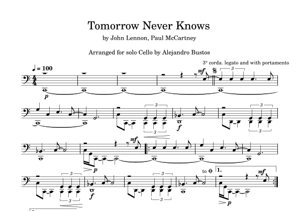 Tomorrow Never Knows (arr. Alejandro Bustos)