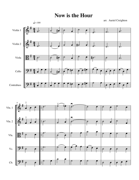 Now is the Hour (arr. Auriel Creighton)
