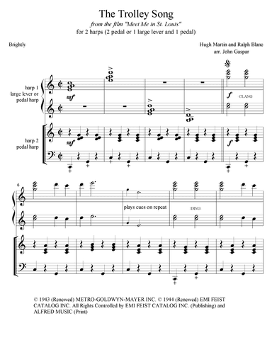 The Trolley Song (arr. John A. Gaspar)