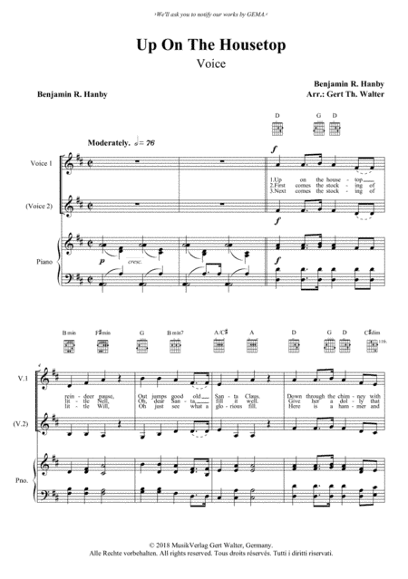 Up On The Housetop (arr. Gert Th. Walter)