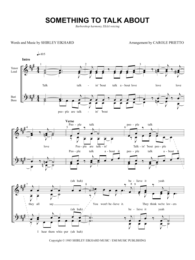 Something To Talk About (let's Give Them Something To Talk About) (arr. CAROLE PRIETTO)