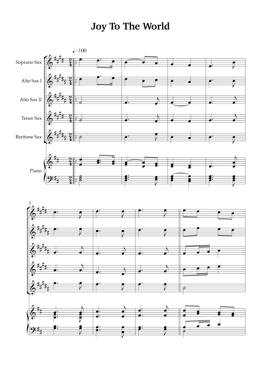 Joy To The World (arr. Karen Gueiros)