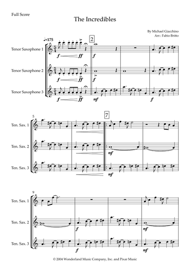 The Incredibles (main Theme) (arr. Fabio Britto)