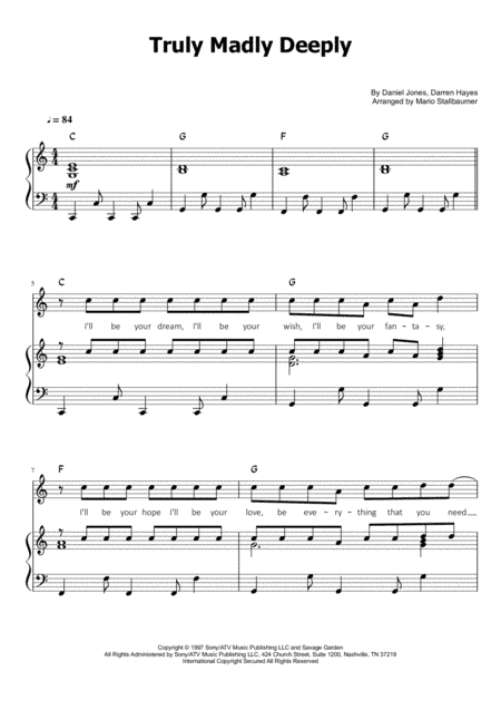 Truly, Madly, Deeply (arr. Mario Stallbaumer)