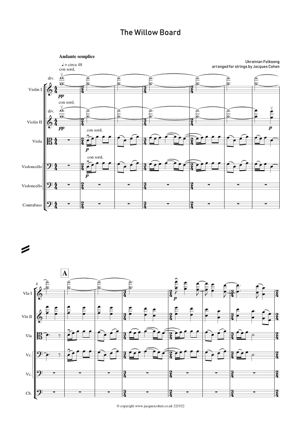 Ukrainian Folk Song - The Willow Board (arr. Jacques Cohen)