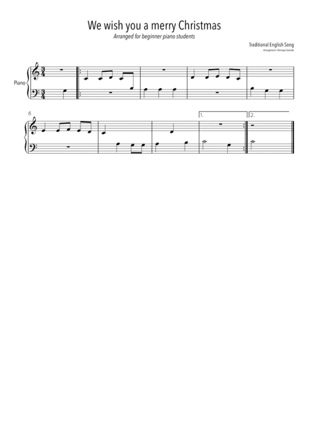 We wish you a merry christmas (beginner) (arr. Henrique Gomide)
