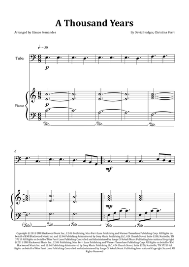A Thousand Years (arr. Glauco Fernandes)
