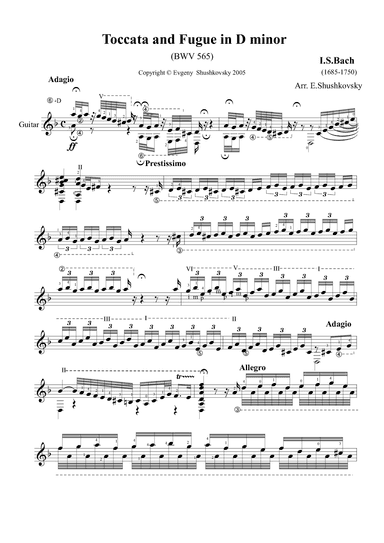 Toccata and Fugue in D minor (BWV 565) (arr. Evgeny Shushkovsky)