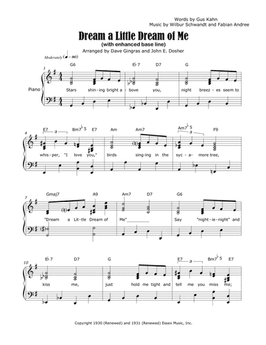 Dream A Little Dream Of Me (arr. Dave Gingras and John E. Dosher)