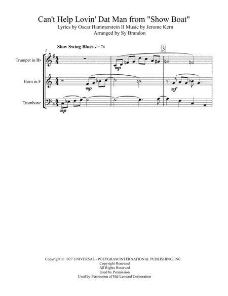 Can't Help Lovin' Dat Man (arr. Sy Brandon)