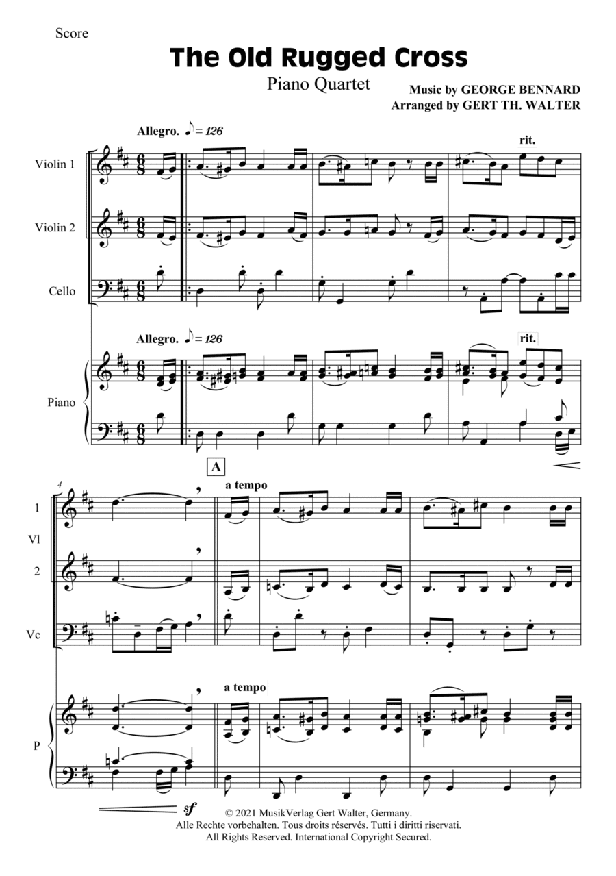 The Old Rugged Cross (arr. Gert Th. Walter)