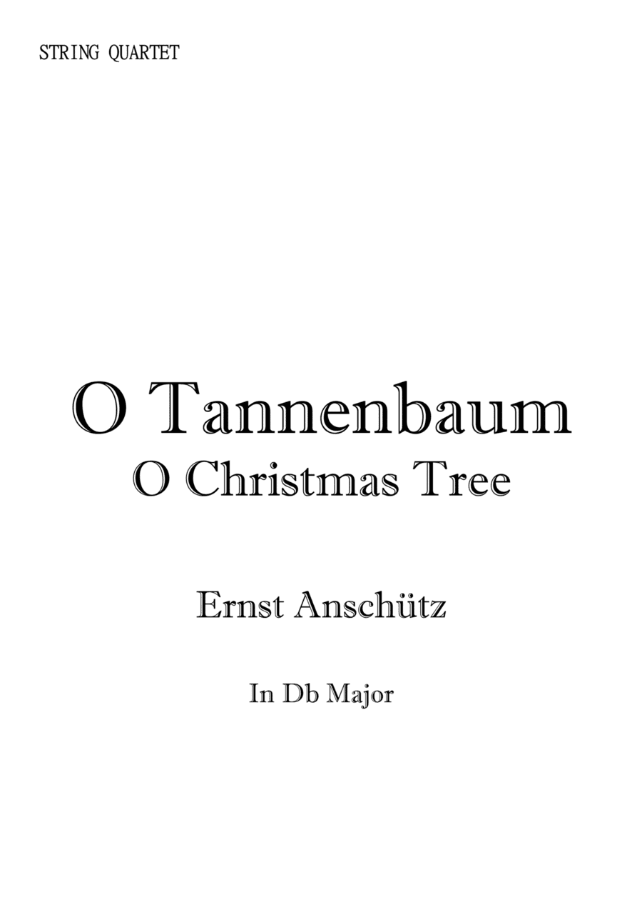 O Christmas Tree (O Tannenbaum) for String Quartet in Db. Early Intermediate. (arr. Matheus Araújo)