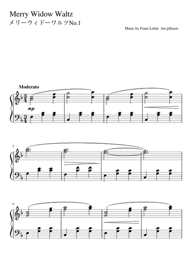 "Merry Widow Waltz No.1" (Fdur) (arr. pfkaori)
