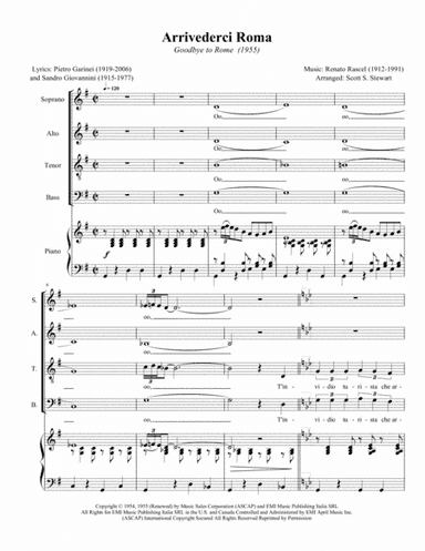 Arrivederci Roma (goodbye To Rome) (arr. Scott S. Stewart)