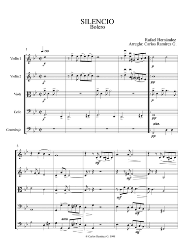 Silencio (arr. Carlos Ramírez Guzmán)