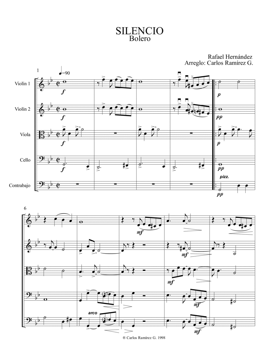 Silencio (arr. Carlos Ramírez Guzmán)