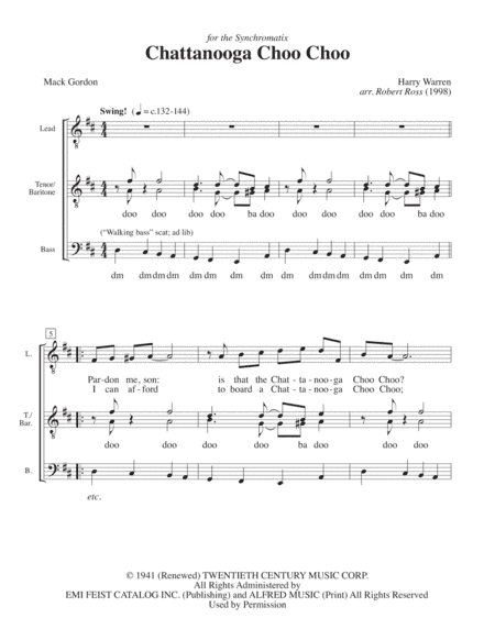 Chattanooga Choo Choo (arr. Robert Ross)