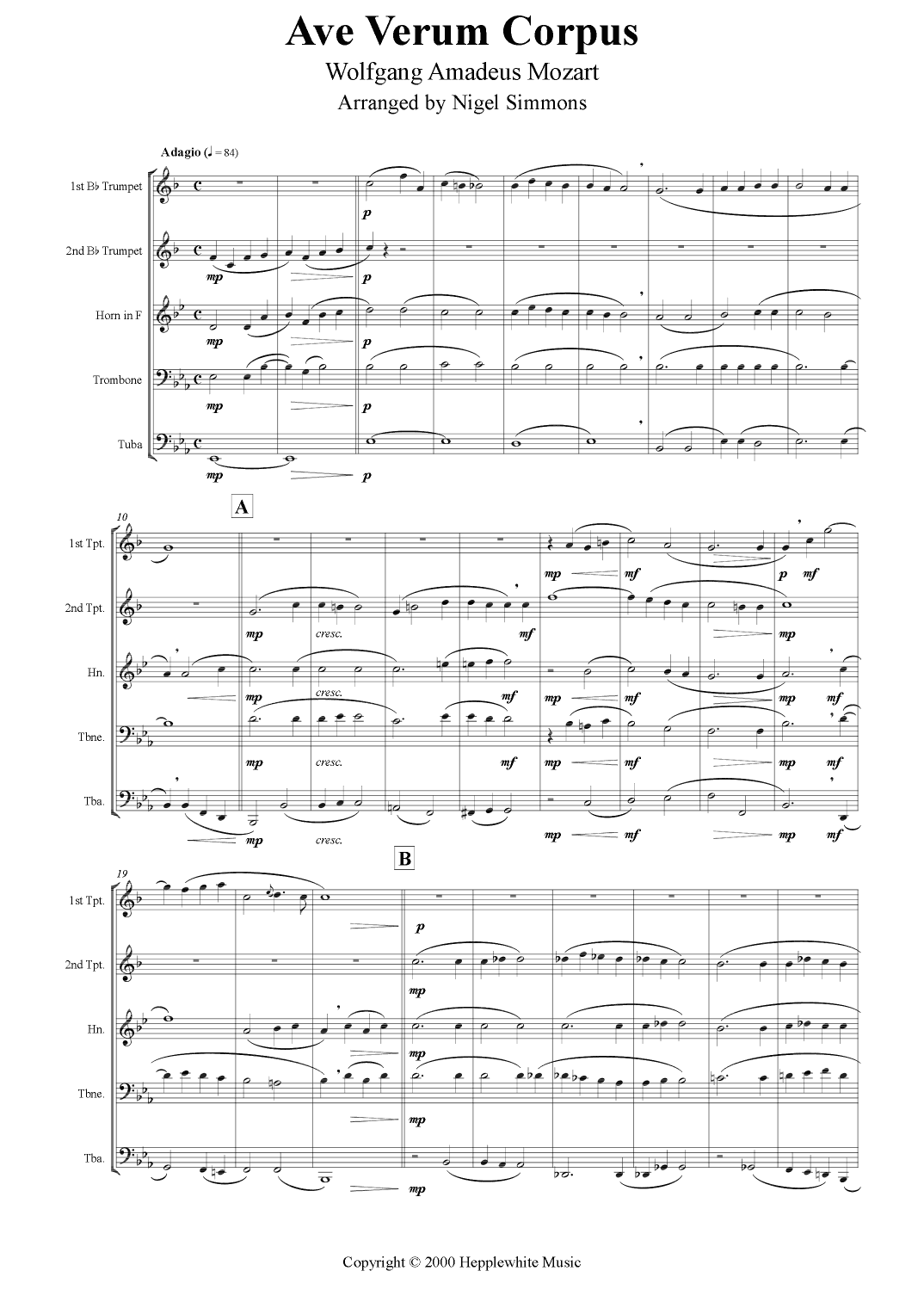 Ave Verum Corpus (arr. Nigel Simmons)