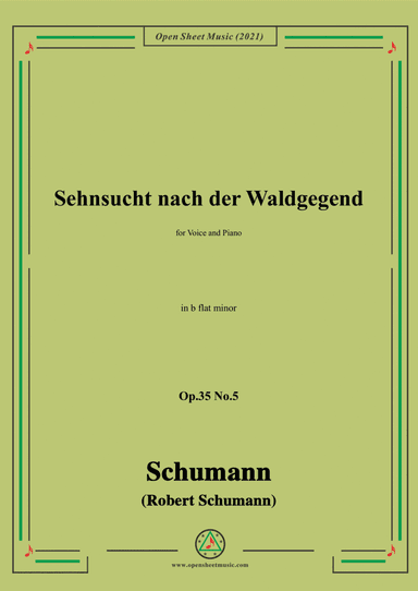 Schumann-Sehnsucht nach der Waldgegend,Op.35 No.5 in b flat minor (arr. Open Cloud)