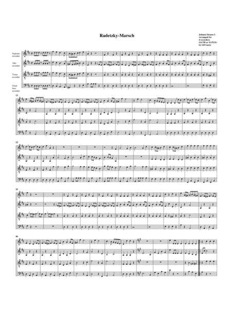 Radetzky-Marsch (arrangement for 4 recorders) (arr. Gil Garty)