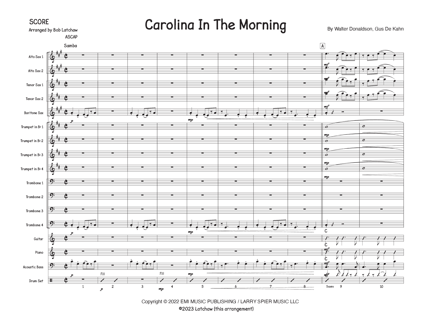 Carolina In The Morning (arr. Bob Latchaw)