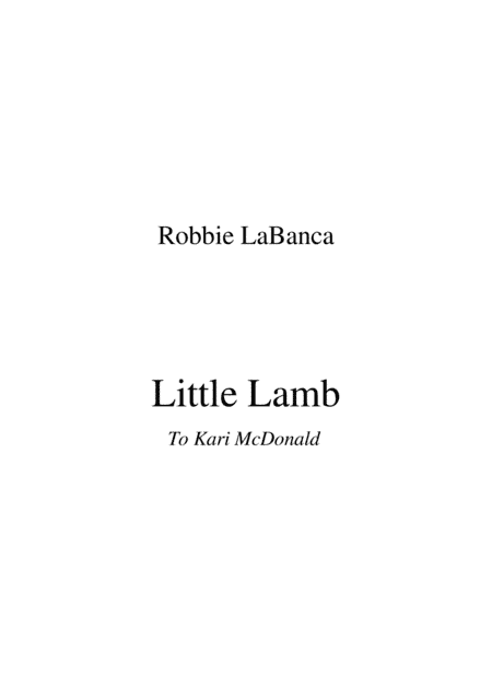 Little Lamb (Soprano and Piano)