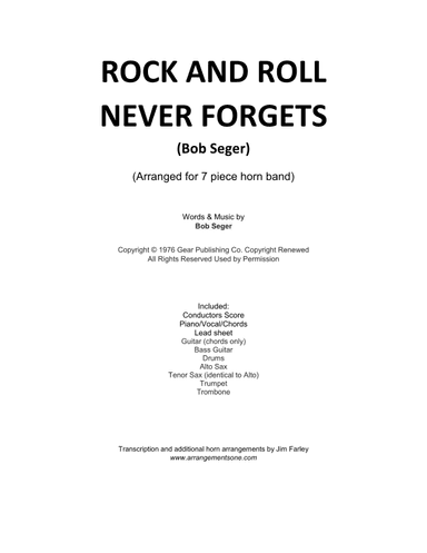 Rock And Roll Never Forgets (arr. Jim Farley - www.arrangementsone.com)